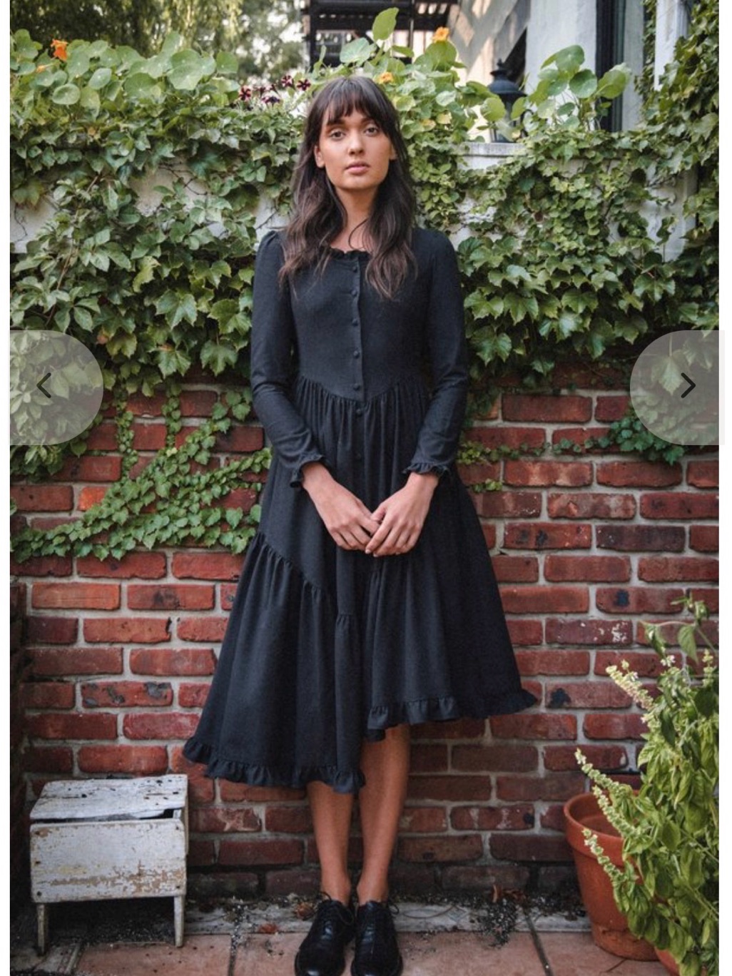 Of Her Own Kind Juliette Black Dress Silk Noil Sz S Victorian — image 3 of 6